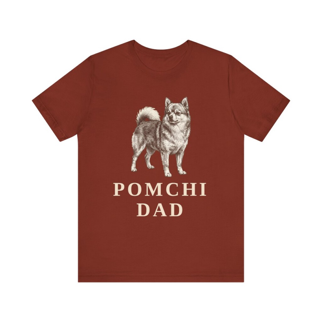 Pomchi Dad Shirt, Vintage Dog Sketch Tee, Dog Dad Gift
