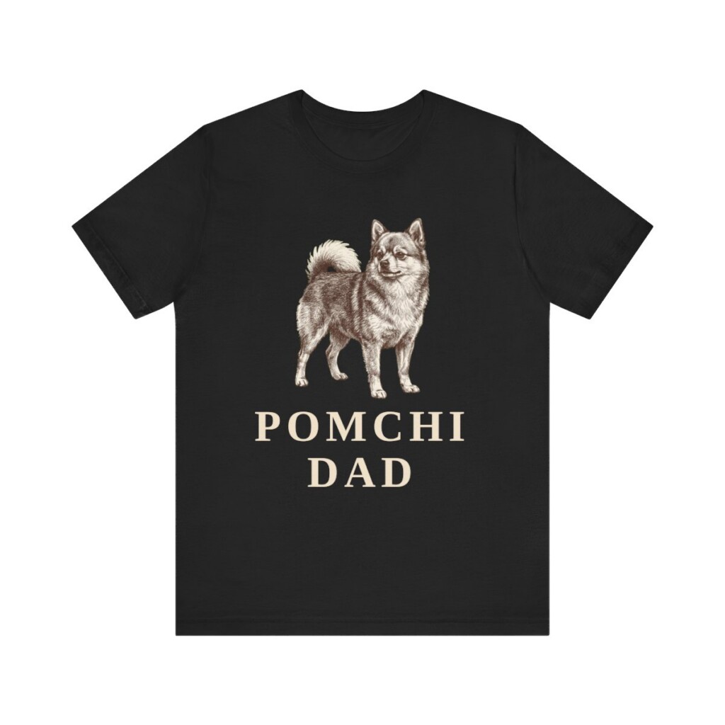 Pomchi Dad Shirt, Vintage Dog Sketch Tee, Dog Dad Gift