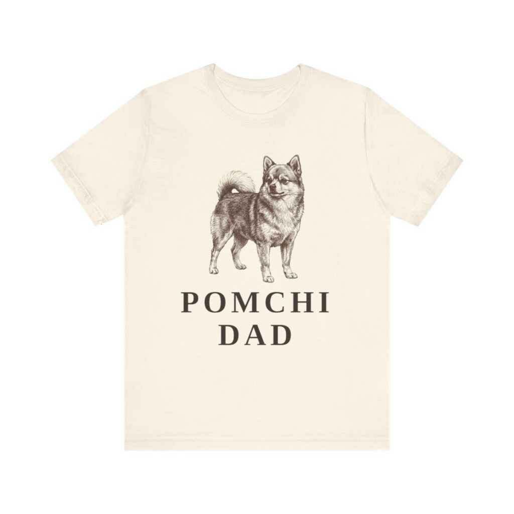 Pomchi Dad Shirt, Vintage Dog Sketch Tee, Dog Dad Gift