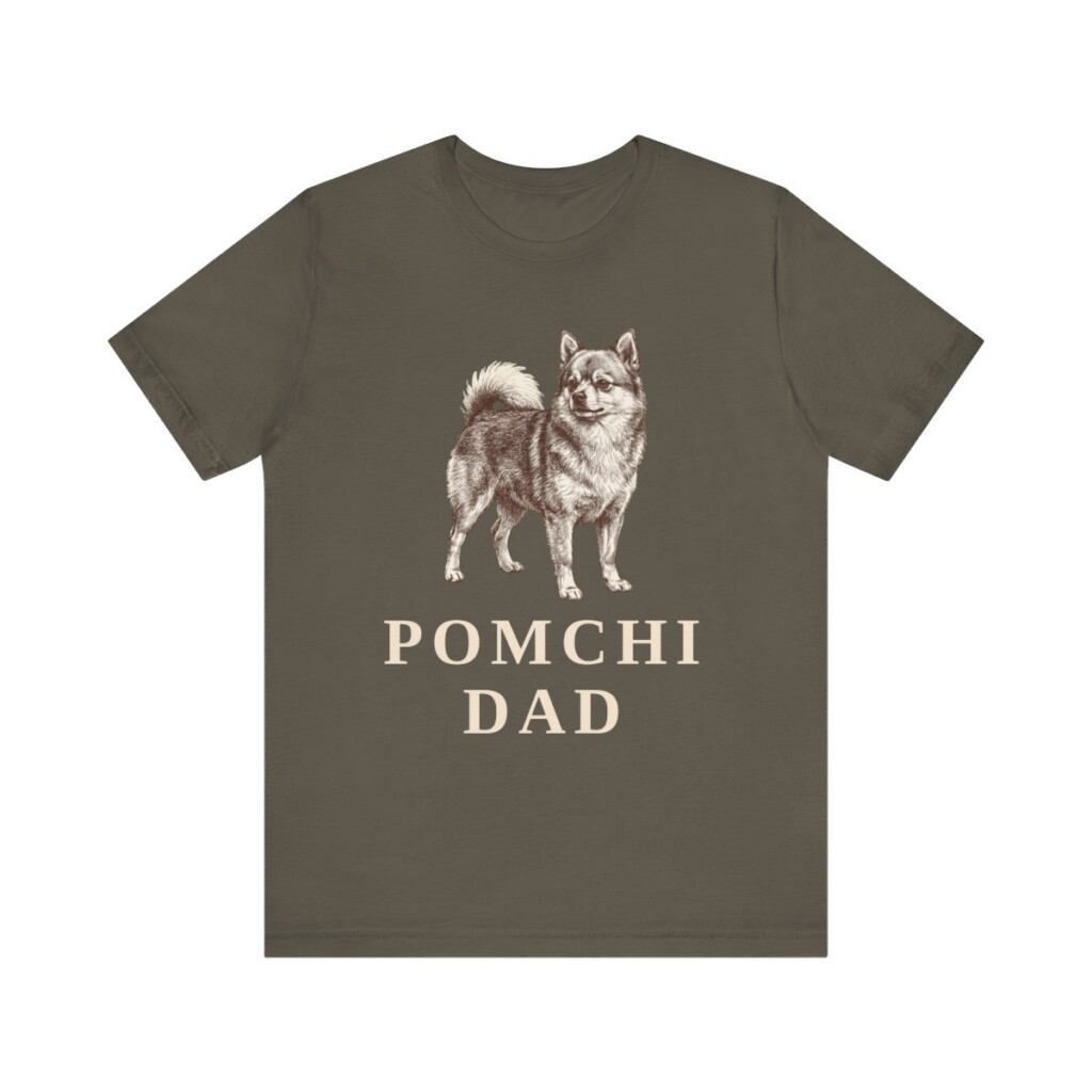 Pomchi Dad Shirt, Vintage Dog Sketch Tee, Dog Dad Gift