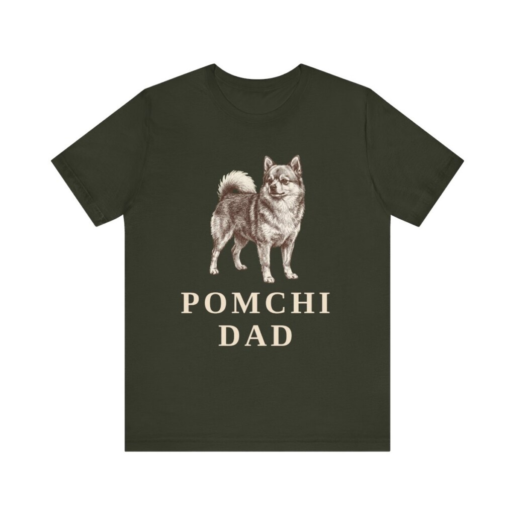 Pomchi Dad Shirt, Vintage Dog Sketch Tee, Dog Dad Gift