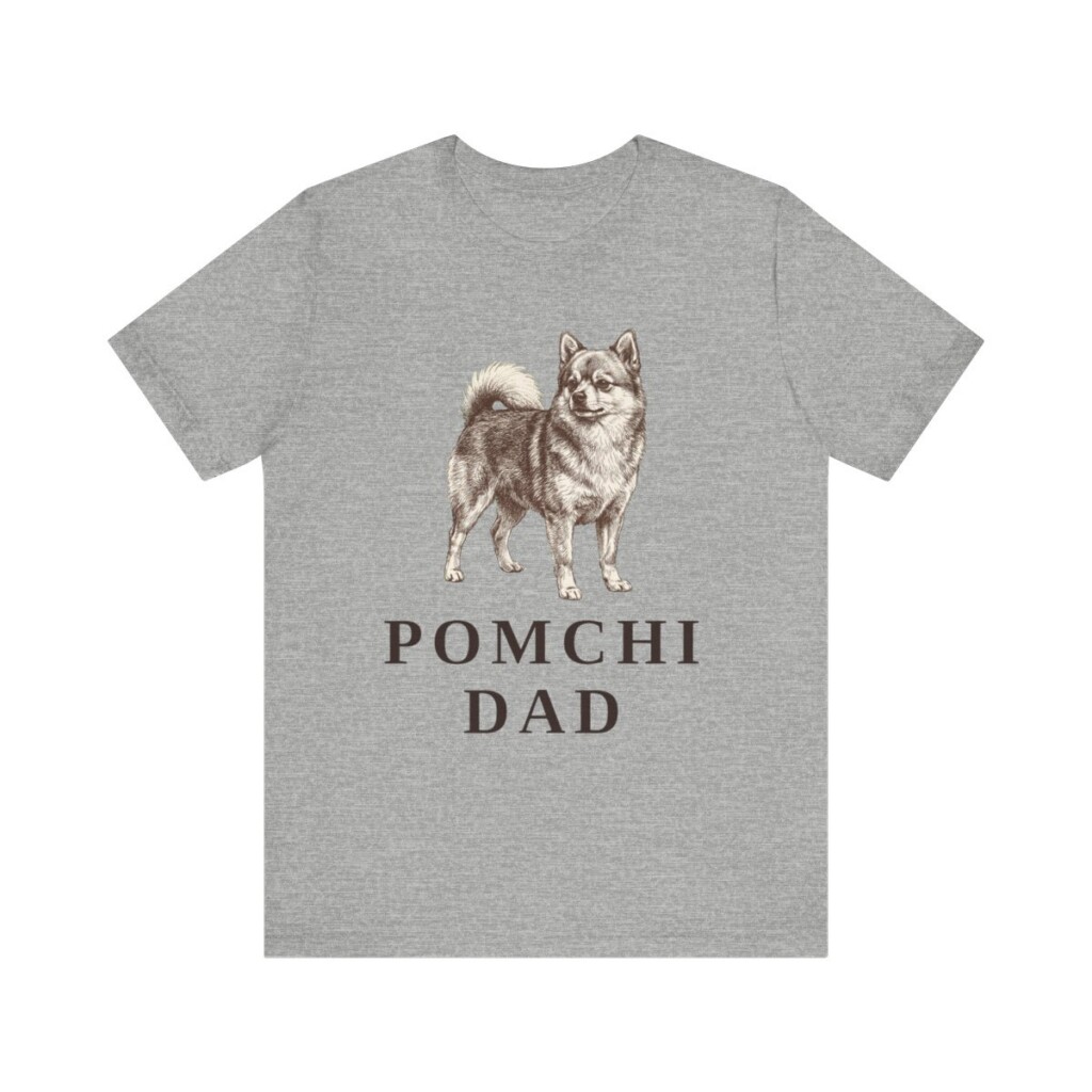 Pomchi Dad Shirt, Vintage Dog Sketch Tee, Dog Dad Gift