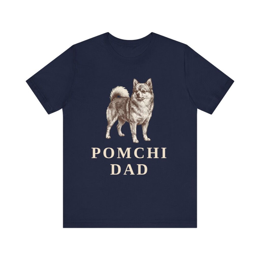 Pomchi Dad Shirt, Vintage Dog Sketch Tee, Dog Dad Gift