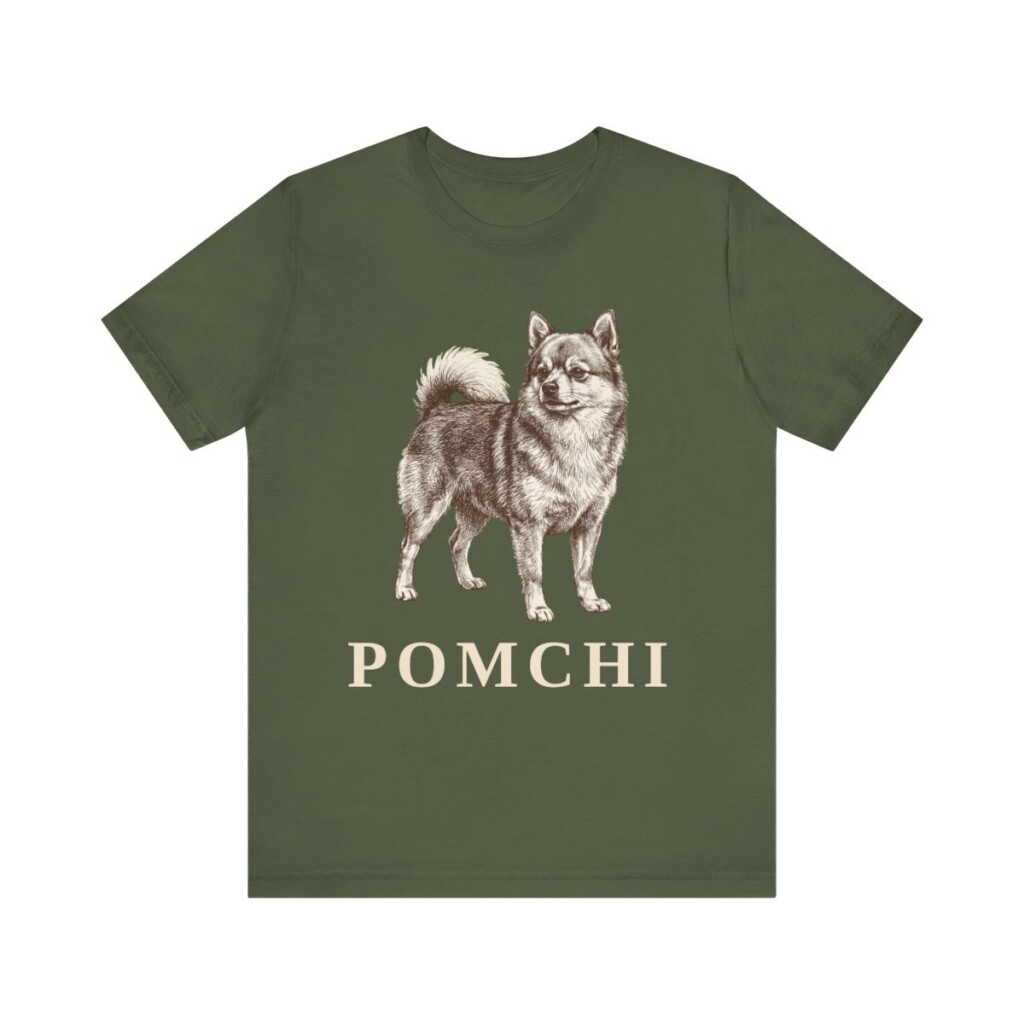 Pomchi Shirt, Vintage Dog Sketch Tee, Dog Lover Gift