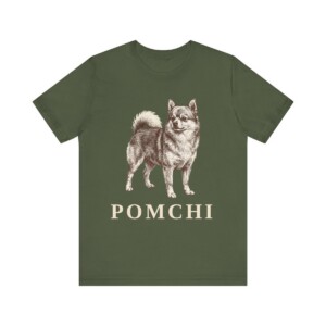 Pomchi Shirt, Vintage Dog Sketch Tee, Dog Lover Gift