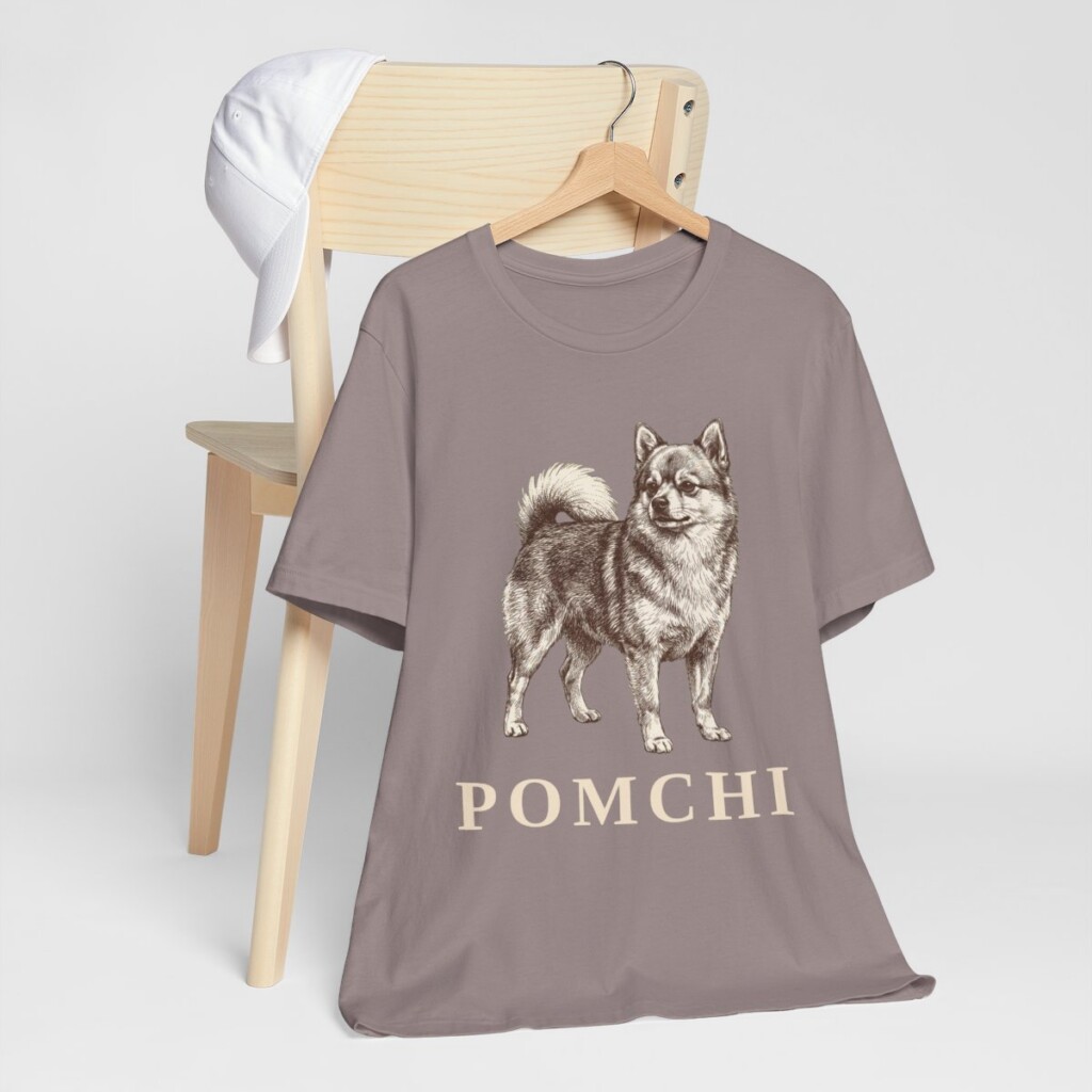 Pomchi Shirt, Vintage Dog Sketch Tee, Dog Lover Gift