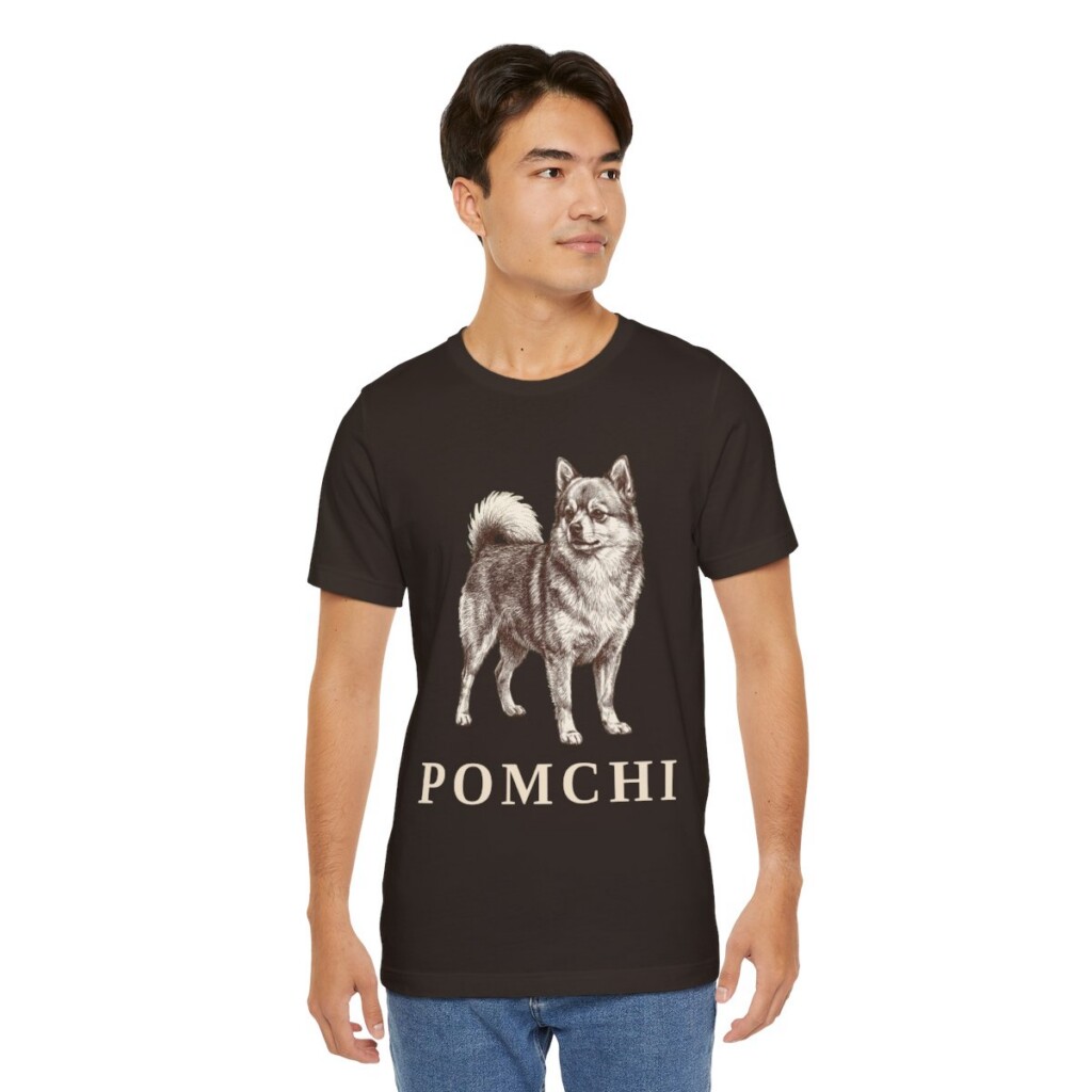 Pomchi Shirt, Vintage Dog Sketch Tee, Dog Lover Gift