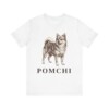 Pomchi Shirt, Vintage Dog Sketch Tee, Dog Lover Gift