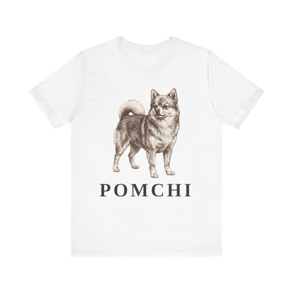Pomchi Shirt, Vintage Dog Sketch Tee, Dog Lover Gift