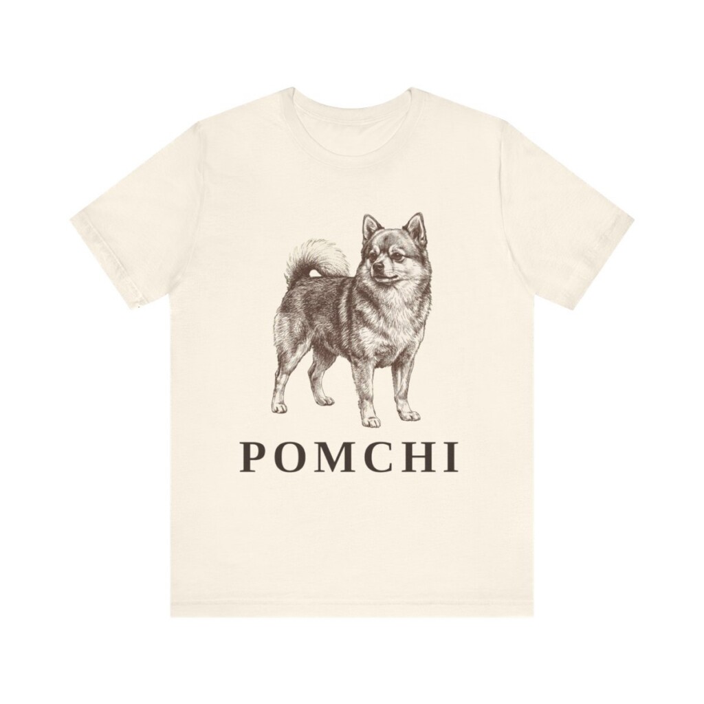 Pomchi Shirt, Vintage Dog Sketch Tee, Dog Lover Gift