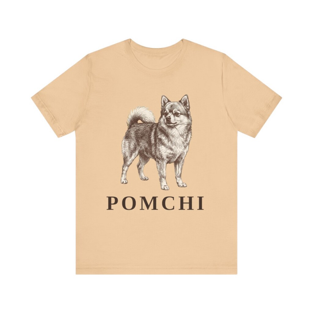 Pomchi Shirt, Vintage Dog Sketch Tee, Dog Lover Gift