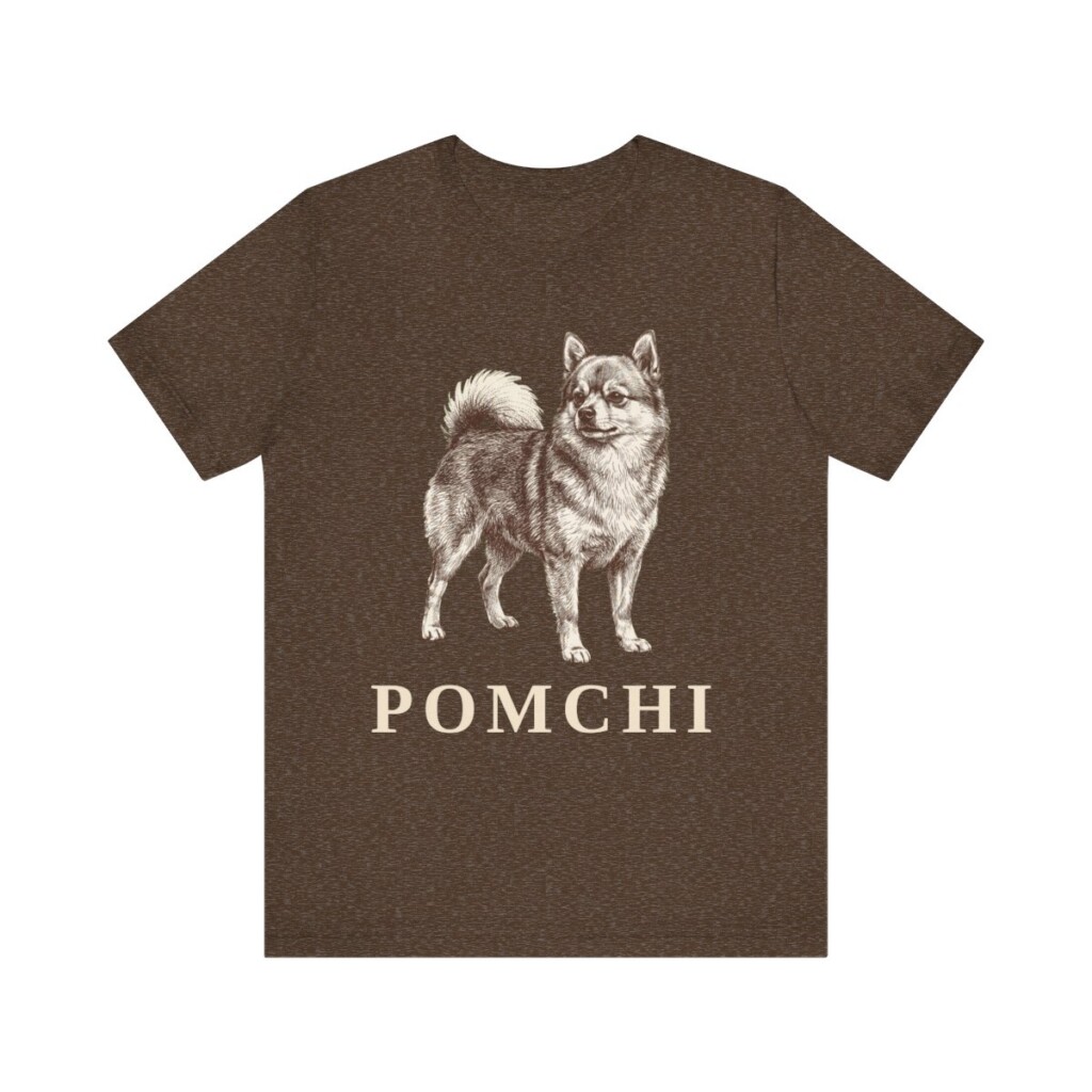 Pomchi Shirt, Vintage Dog Sketch Tee, Dog Lover Gift