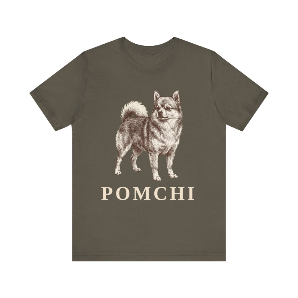 Pomchi Shirt, Vintage Dog Sketch Tee, Dog Lover Gift