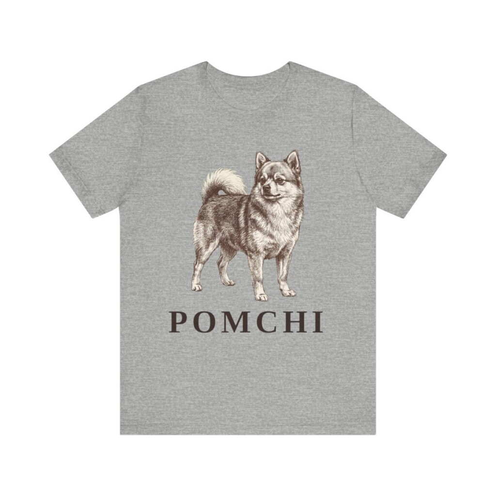 Pomchi Shirt, Vintage Dog Sketch Tee, Dog Lover Gift