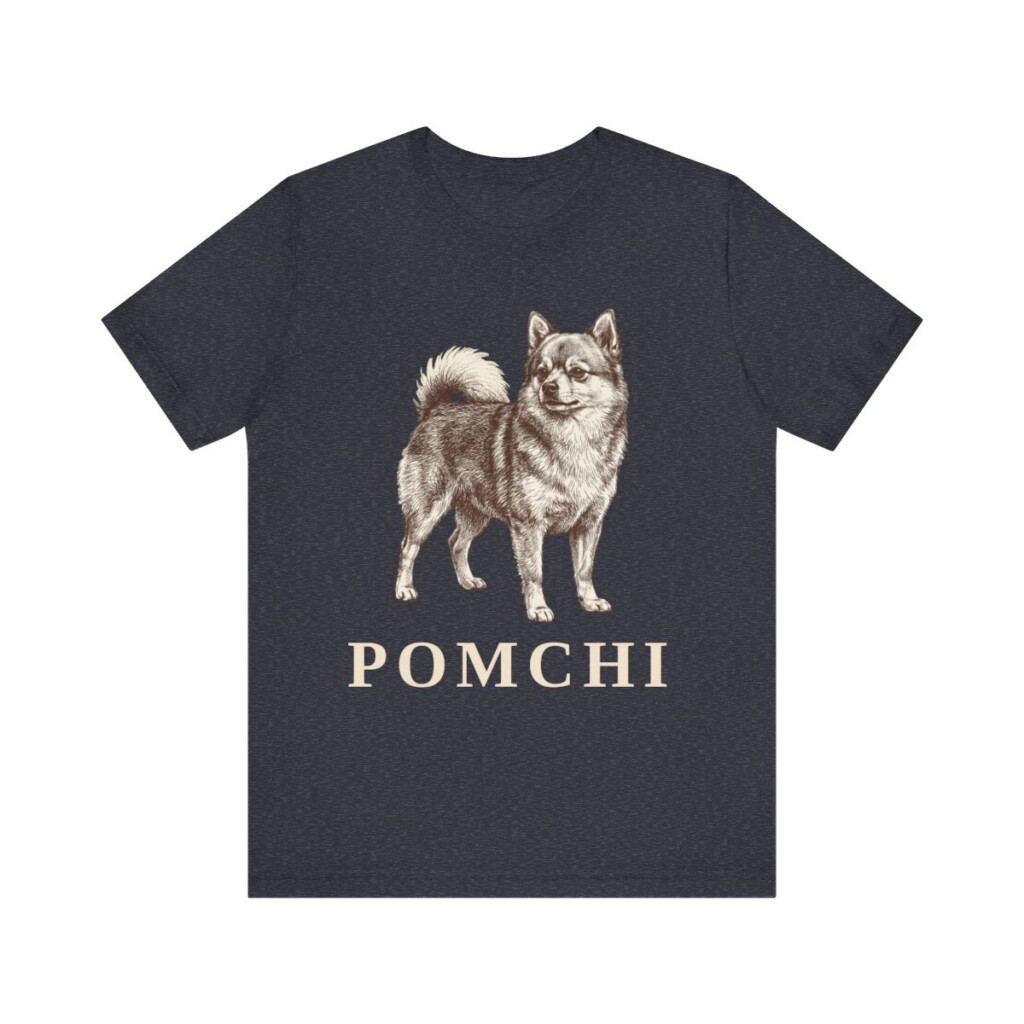 Pomchi Shirt, Vintage Dog Sketch Tee, Dog Lover Gift
