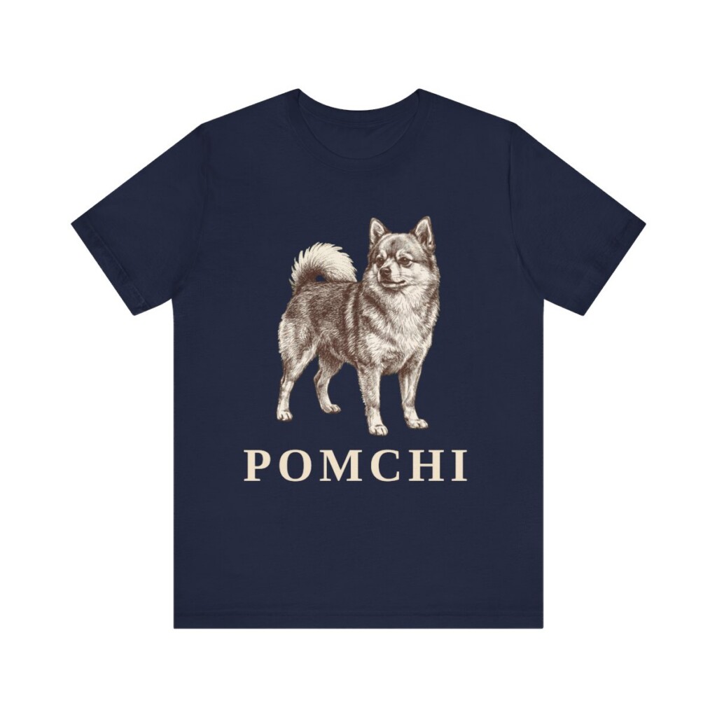 Pomchi Shirt, Vintage Dog Sketch Tee, Dog Lover Gift