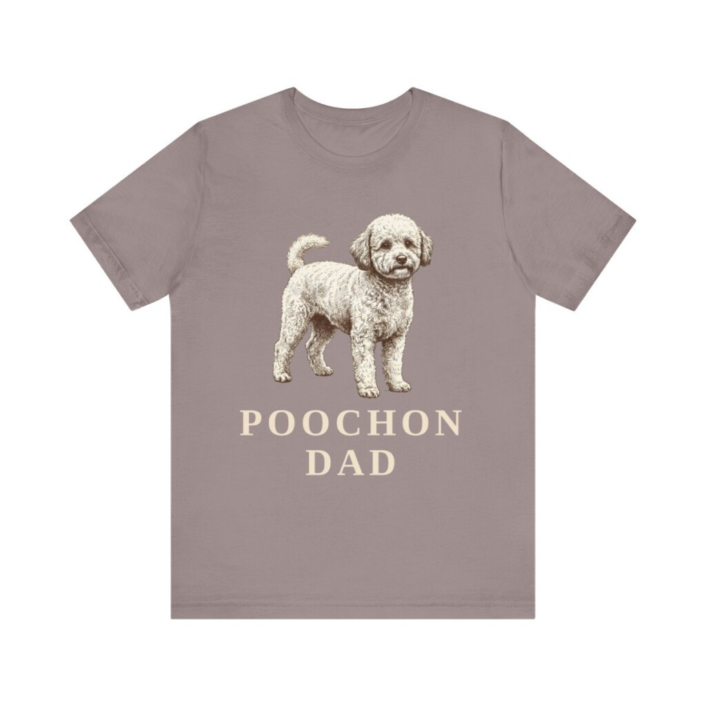 Poochon Dad Shirt, Vintage Dog Sketch Tee, Dog Dad Gift