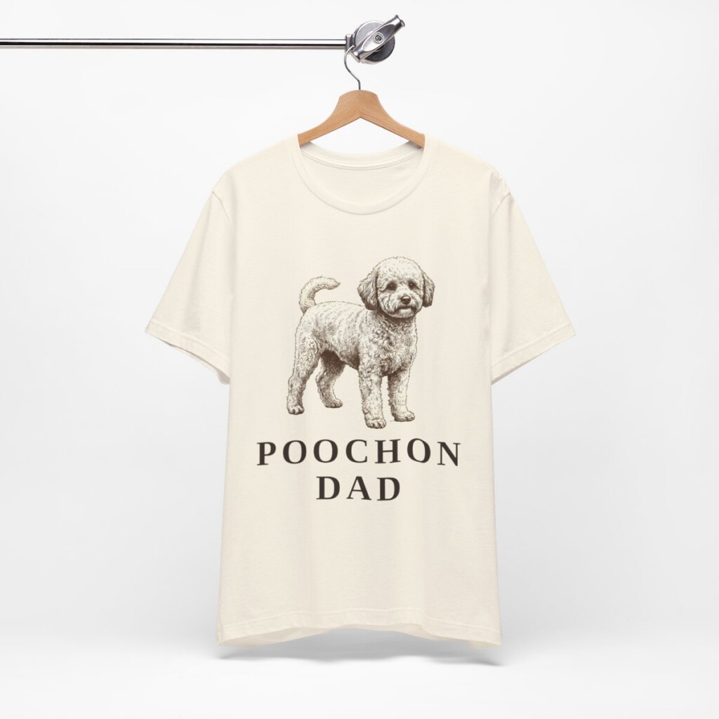 Poochon Dad Shirt, Vintage Dog Sketch Tee, Dog Dad Gift