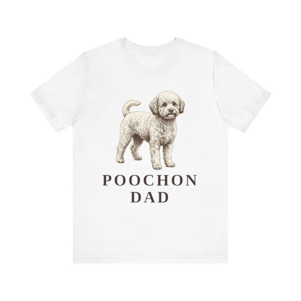 Poochon Dad Shirt, Vintage Dog Sketch Tee, Dog Dad Gift
