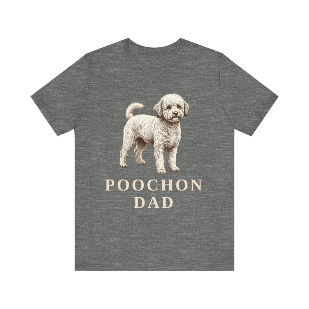 Poochon Dad Shirt, Vintage Dog Sketch Tee, Dog Dad Gift
