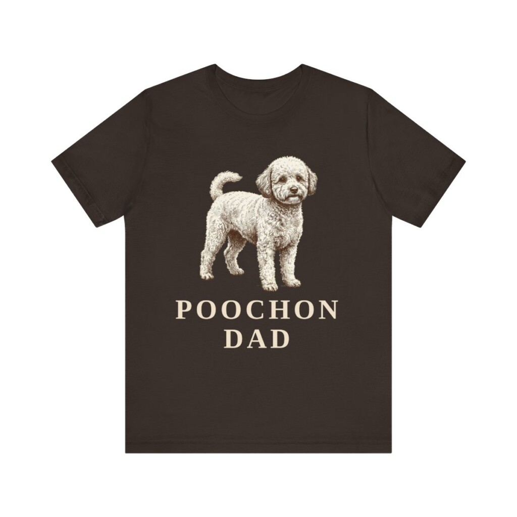 Poochon Dad Shirt, Vintage Dog Sketch Tee, Dog Dad Gift