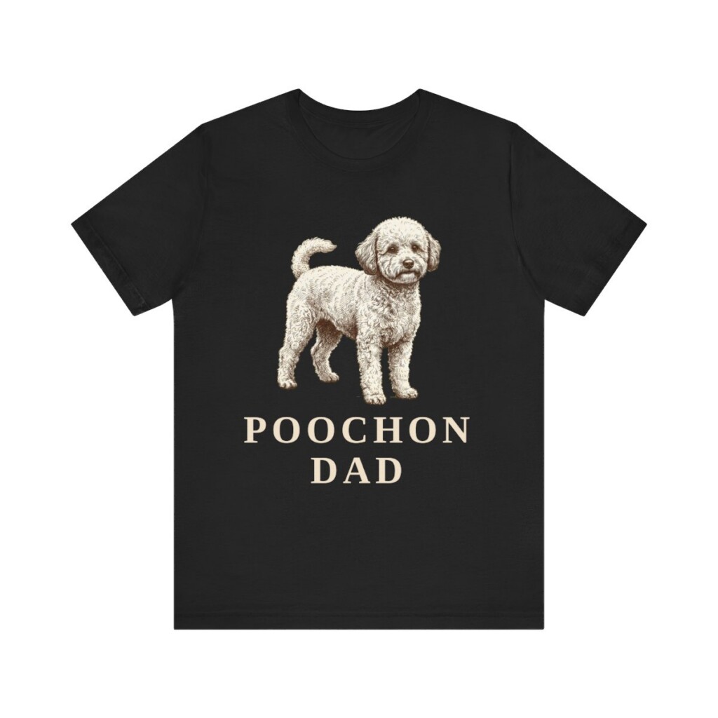 Poochon Dad Shirt, Vintage Dog Sketch Tee, Dog Dad Gift