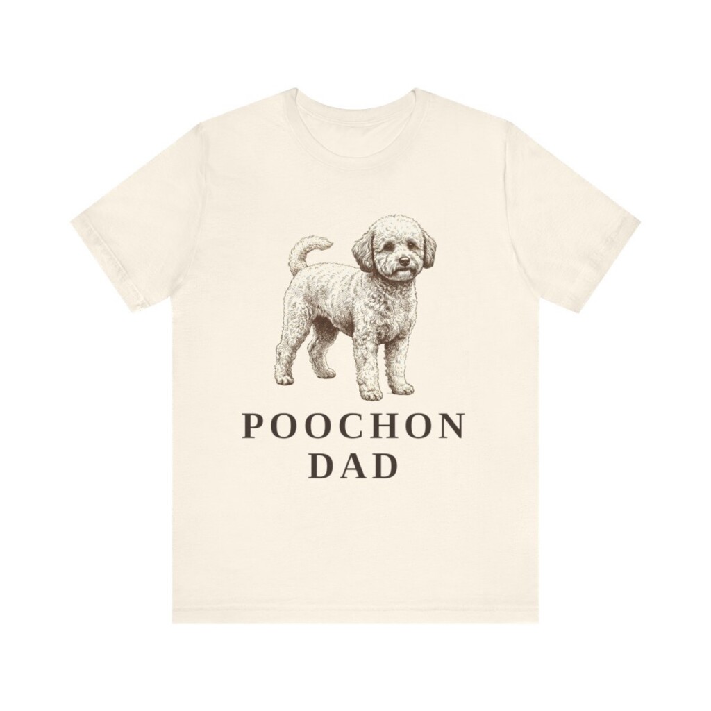 Poochon Dad Shirt, Vintage Dog Sketch Tee, Dog Dad Gift