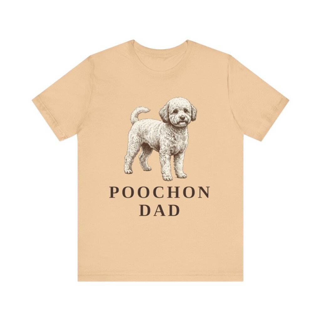 Poochon Dad Shirt, Vintage Dog Sketch Tee, Dog Dad Gift