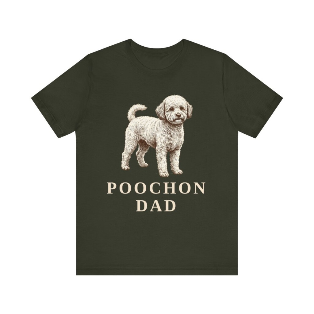 Poochon Dad Shirt, Vintage Dog Sketch Tee, Dog Dad Gift