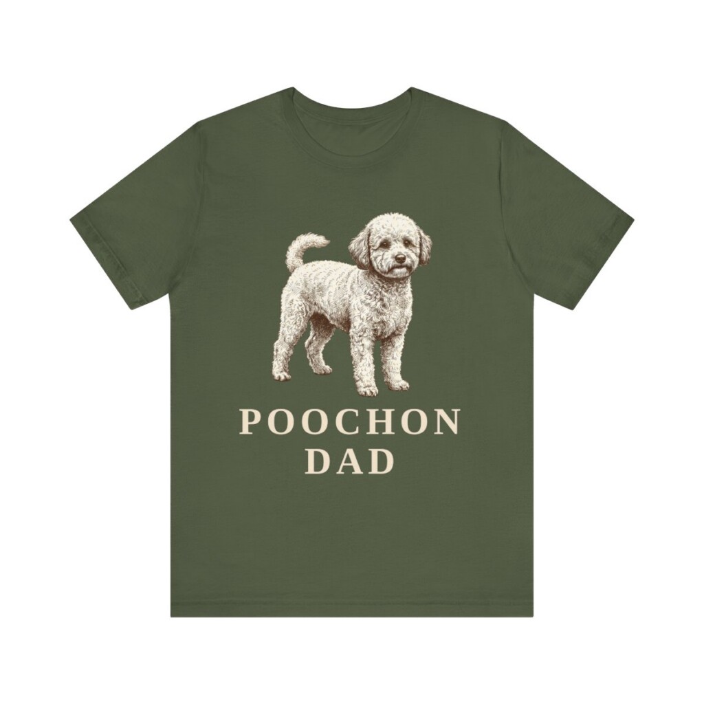 Poochon Dad Shirt, Vintage Dog Sketch Tee, Dog Dad Gift