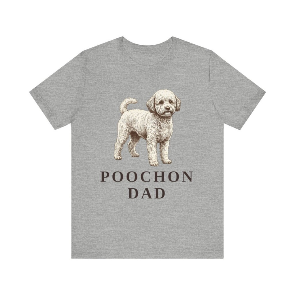 Poochon Dad Shirt, Vintage Dog Sketch Tee, Dog Dad Gift