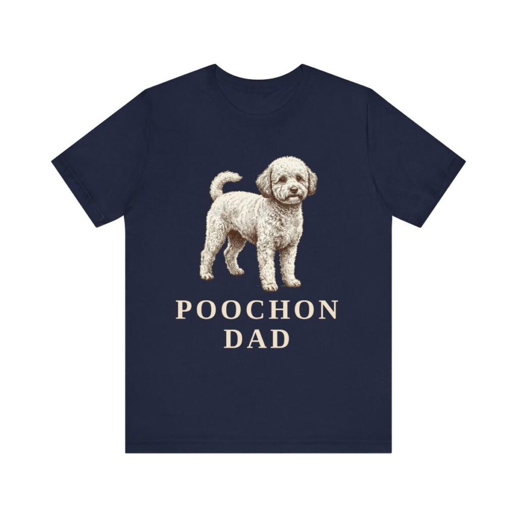 Poochon Dad Shirt, Vintage Dog Sketch Tee, Dog Dad Gift