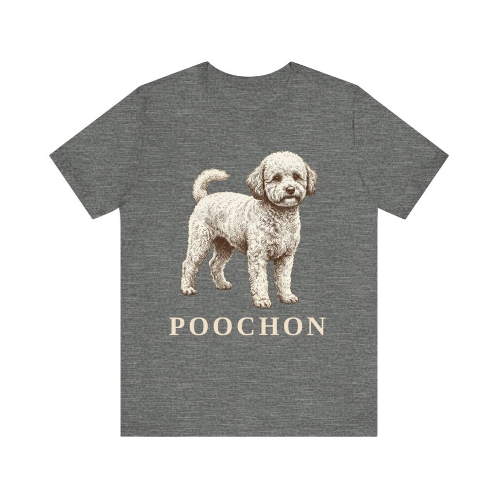 Poochon Shirt, Vintage Dog Sketch Tee, Dog Lover Gift
