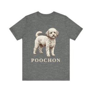 Poochon Shirt, Vintage Dog Sketch Tee, Dog Lover Gift