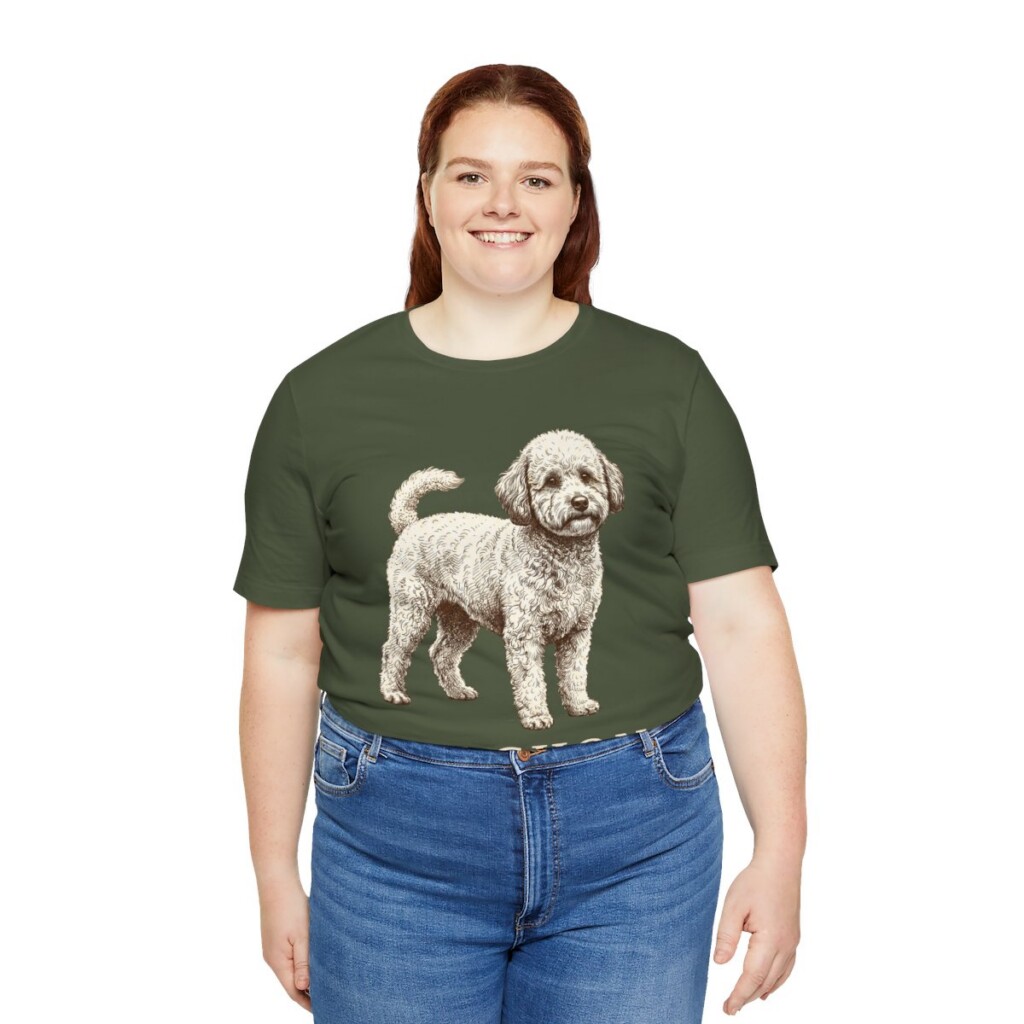Poochon Shirt, Vintage Dog Sketch Tee, Dog Lover Gift