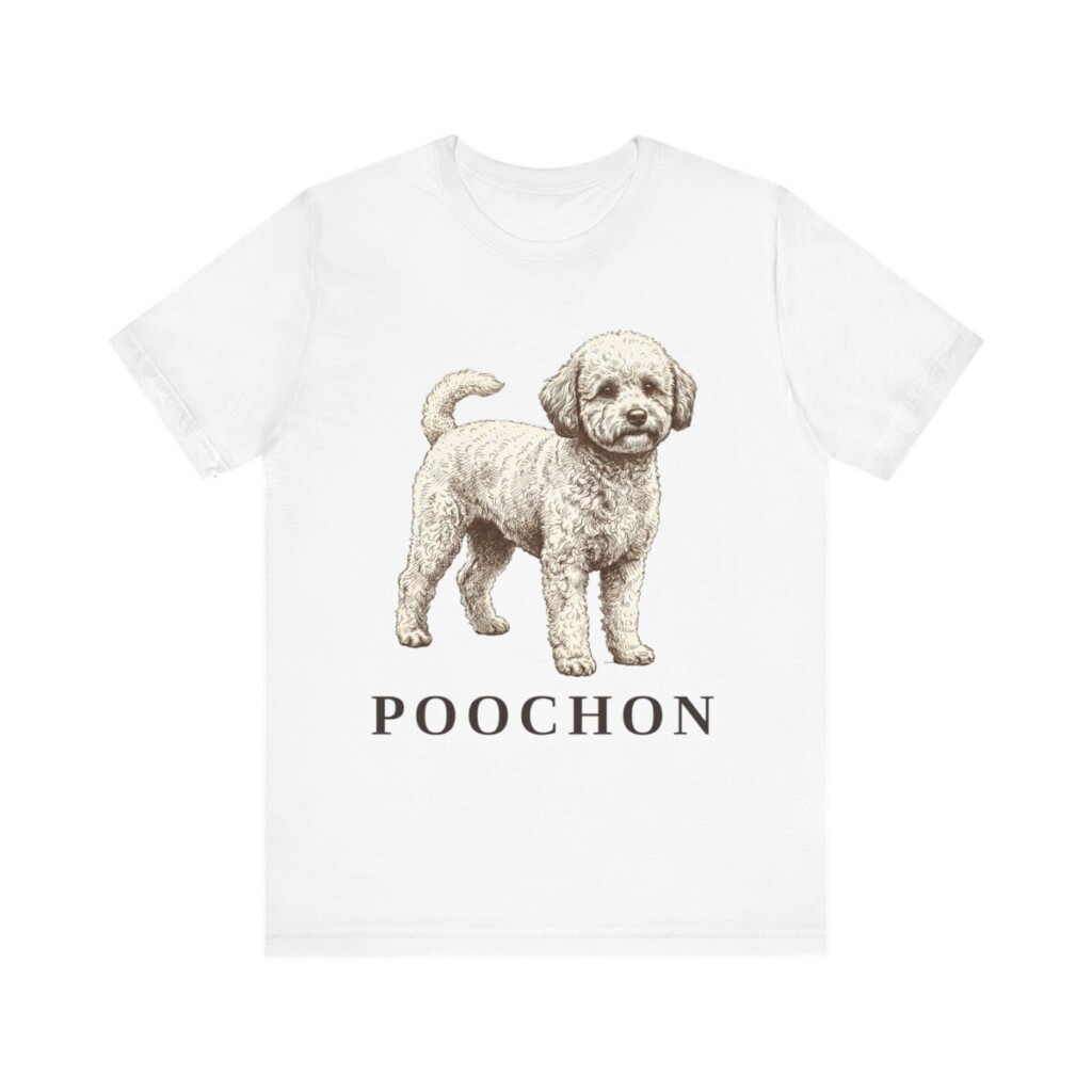 Poochon Shirt, Vintage Dog Sketch Tee, Dog Lover Gift