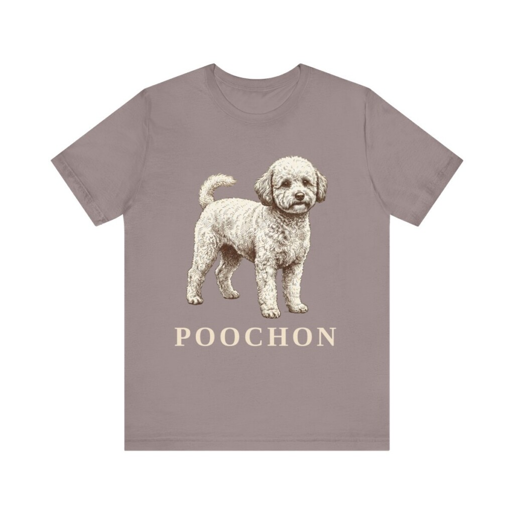 Poochon Shirt, Vintage Dog Sketch Tee, Dog Lover Gift