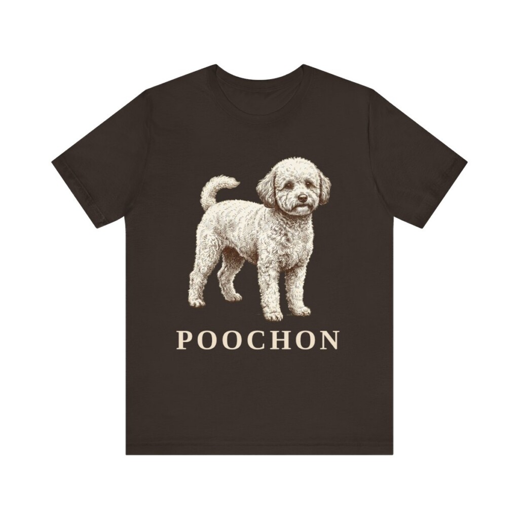 Poochon Shirt, Vintage Dog Sketch Tee, Dog Lover Gift