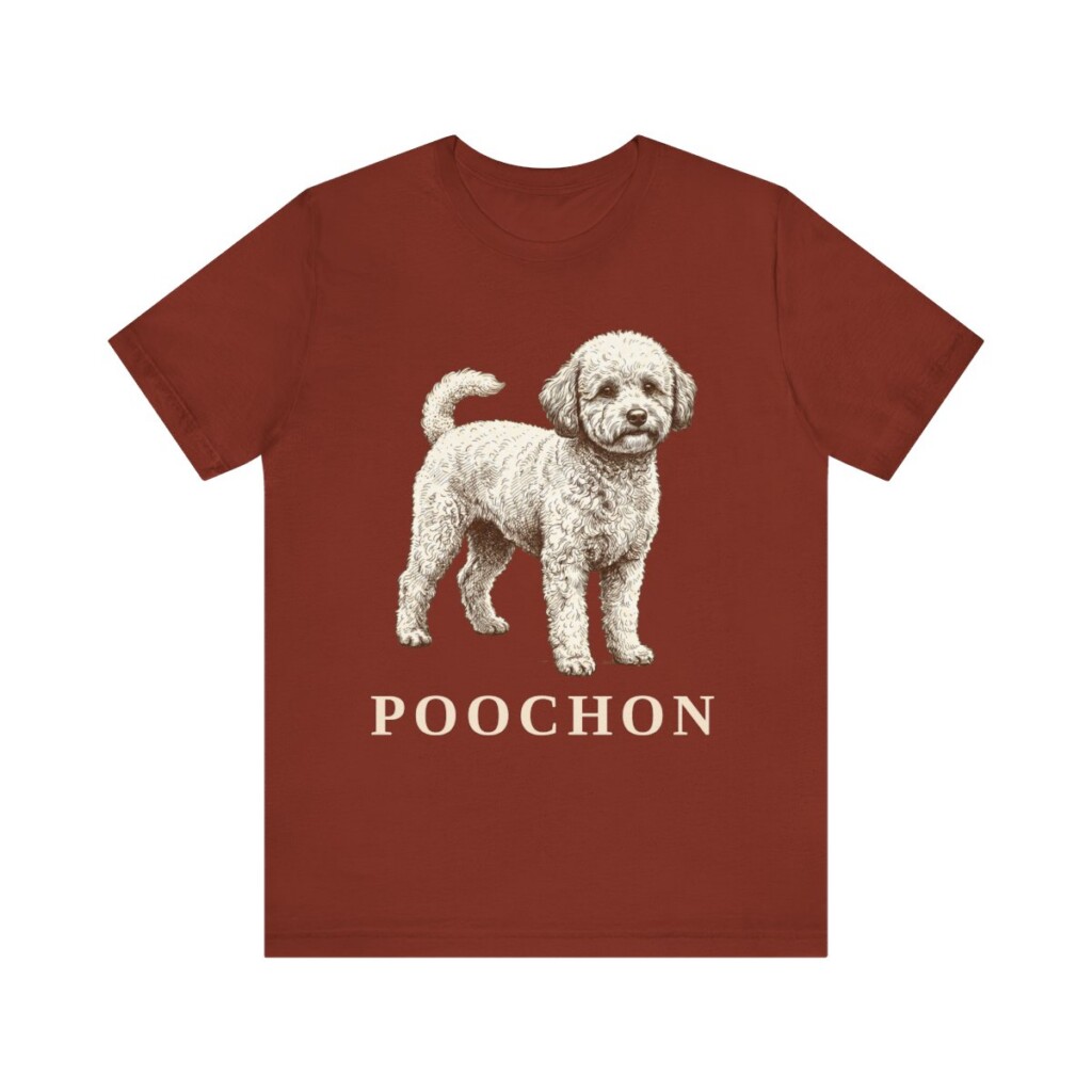 Poochon Shirt, Vintage Dog Sketch Tee, Dog Lover Gift