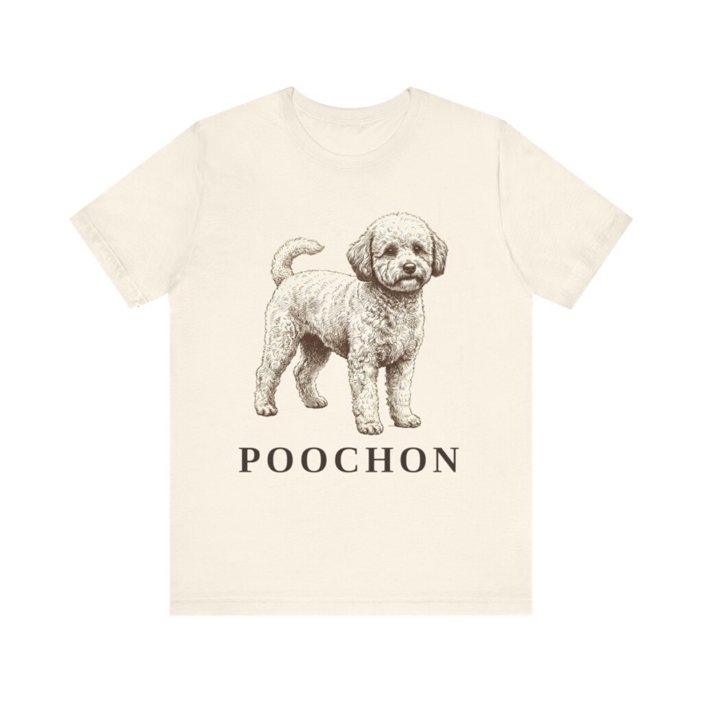Poochon Shirt, Vintage Dog Sketch Tee, Dog Lover Gift