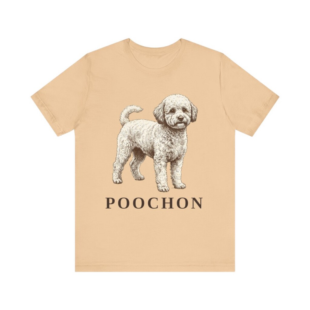 Poochon Shirt, Vintage Dog Sketch Tee, Dog Lover Gift