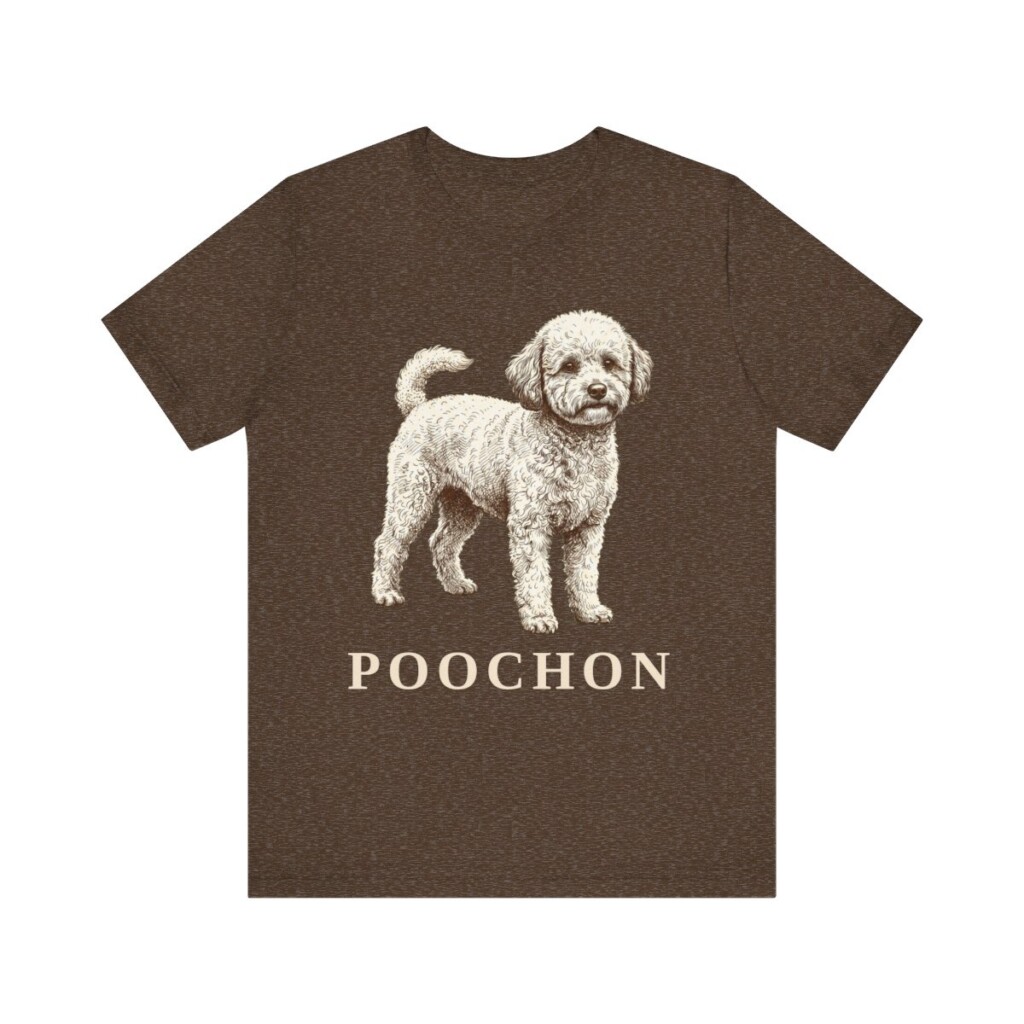 Poochon Shirt, Vintage Dog Sketch Tee, Dog Lover Gift