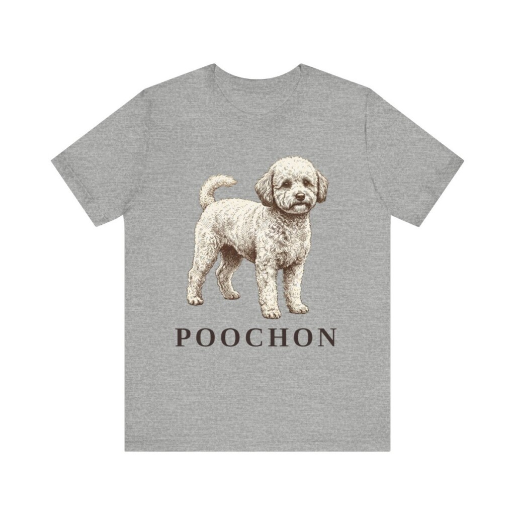 Poochon Shirt, Vintage Dog Sketch Tee, Dog Lover Gift