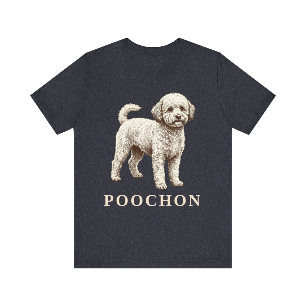 Poochon Shirt, Vintage Dog Sketch Tee, Dog Lover Gift