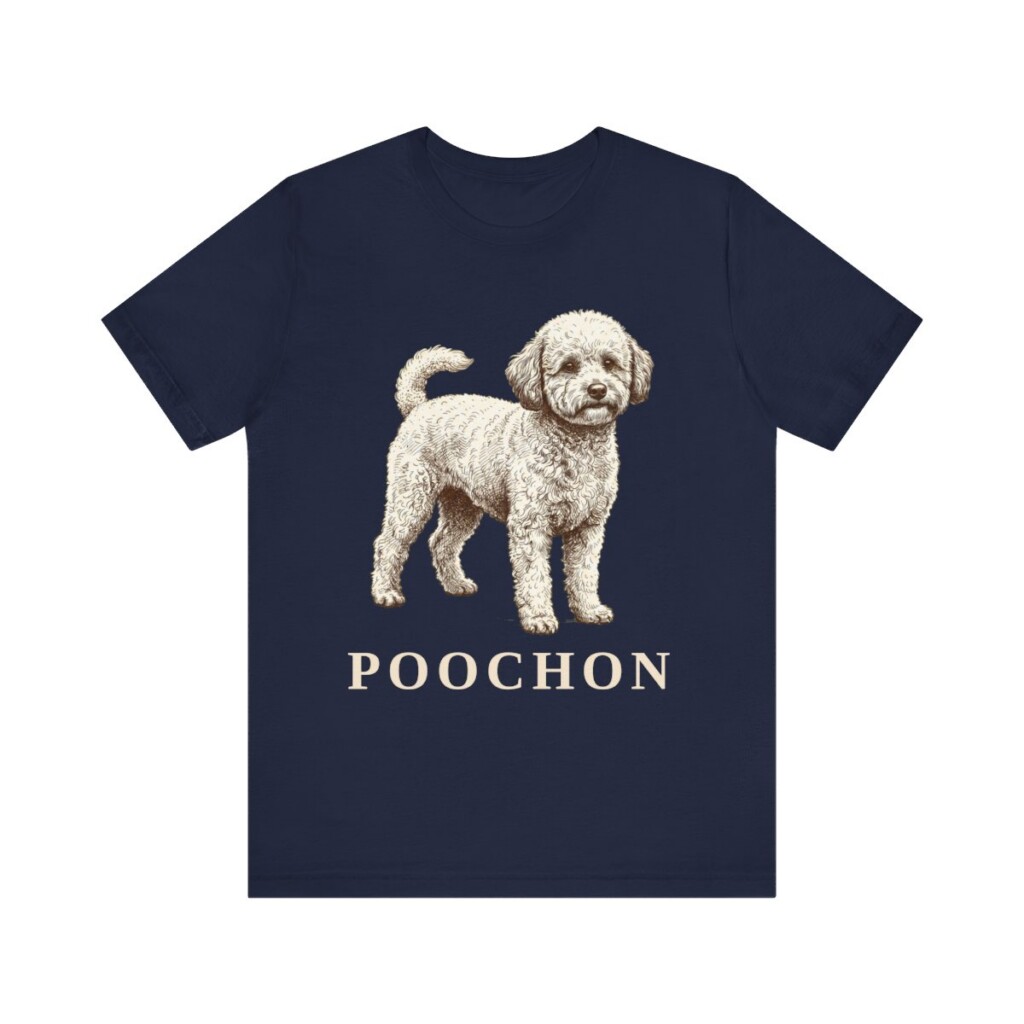 Poochon Shirt, Vintage Dog Sketch Tee, Dog Lover Gift