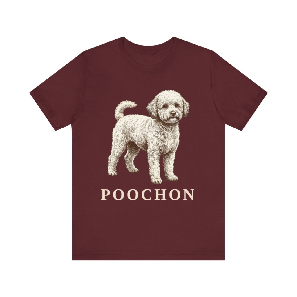 Poochon Shirt, Vintage Dog Sketch Tee, Dog Lover Gift
