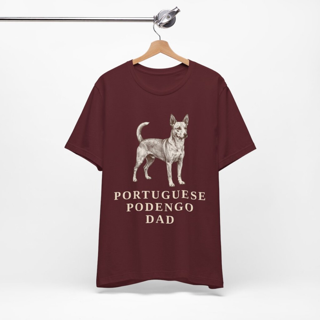Portuguese Podengo Dad Shirt, Vintage Dog Sketch Tee, Dog Dad Gift