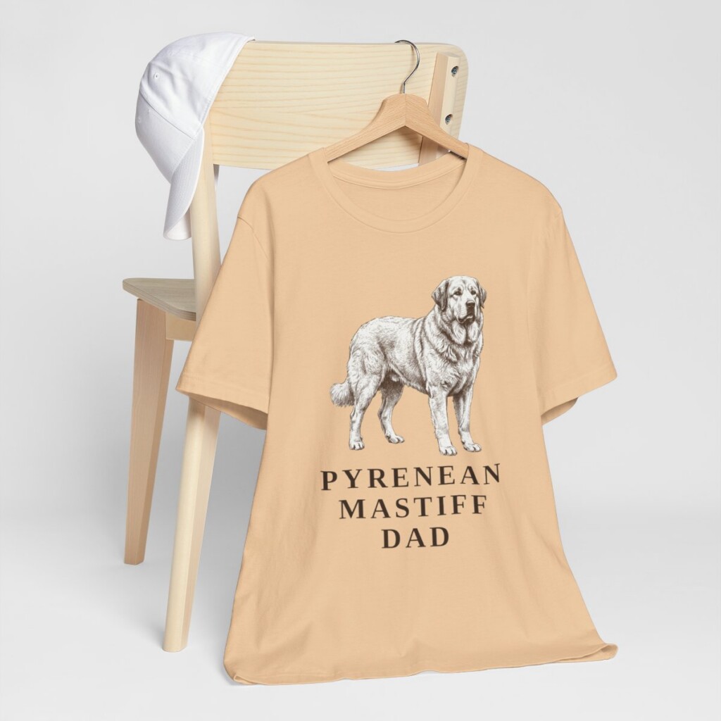 Pyrenean Mastiff Dad Shirt, Vintage Dog Sketch Tee, Dog Dad Gift