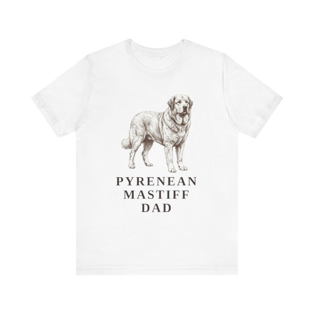Pyrenean Mastiff Dad Shirt, Vintage Dog Sketch Tee, Dog Dad Gift