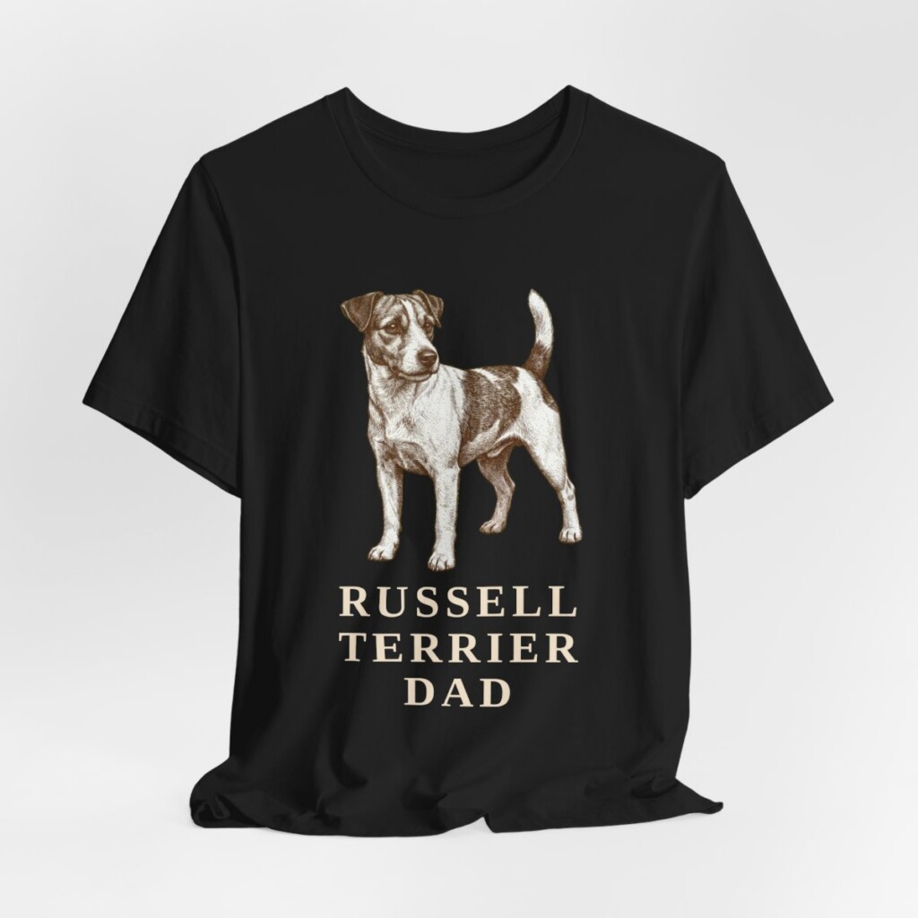 Russell Terrier Dad Shirt, Vintage Dog Sketch Tee, Dog Dad Gift